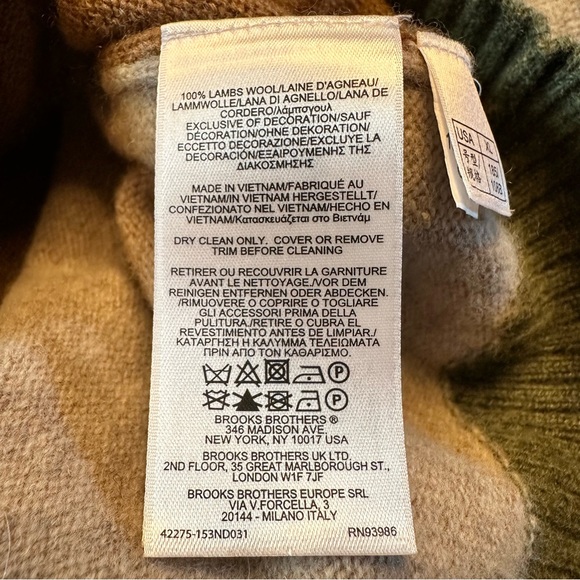 XL Brooks Brothers Green, Red, Brown Wool Sweater - Picture 5 of 7